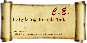 Czigány Erzsébet névjegykártya