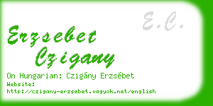 erzsebet czigany business card